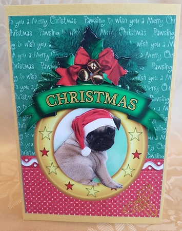Christmas wishes Pug by Deloraine Neubauer