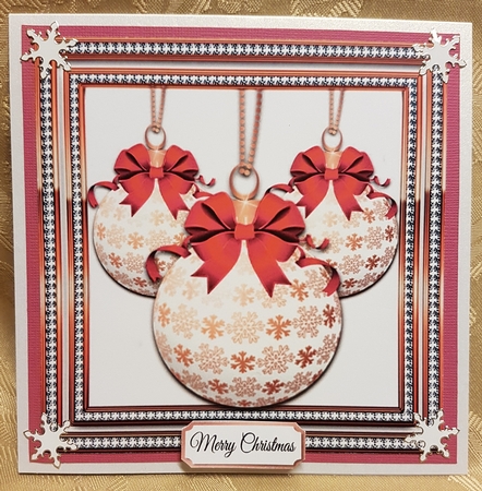 Beautiful Pink & Copper Baubles 8x8 by Deloraine Neubauer