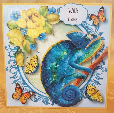 The Chameleon - Watercolour Wonder 8x8 by Deloraine Neubauer