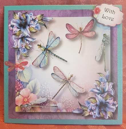 A Flight Of Dragonflies 8x8 by Deloraine Neubauer