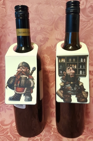 Bottle tags 6  Drunken Dwarves by Deloraine Neubauer