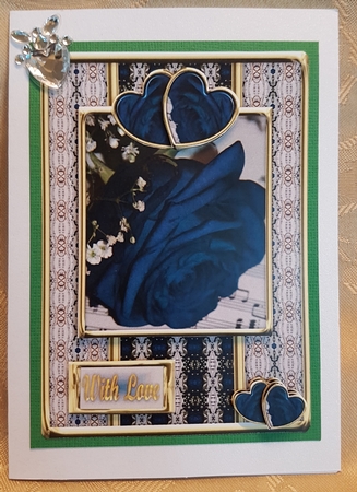 JJ VALENTINE DUSKY BLUE ROSE 5X7 by Deloraine Neubauer