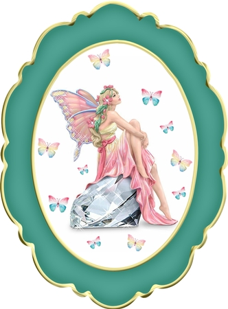 Sorbet Fancy Oval Gold Edged Frame by Deloraine Neubauer