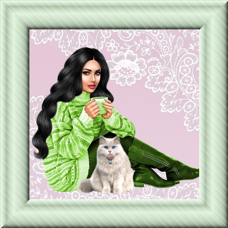 8x8 Stripes N Lace by Deloraine Neubauer