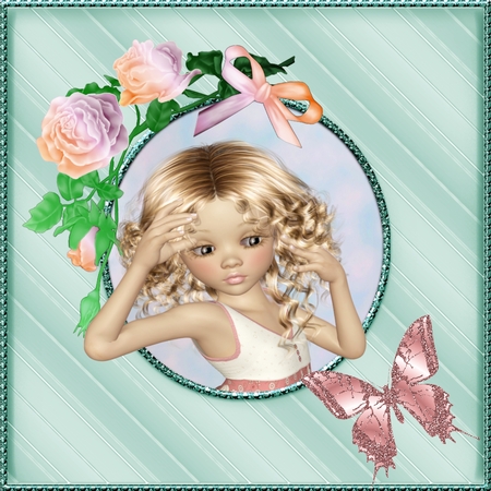 Candy Floss b Glitter Butterflies 4 by Deloraine Neubauer