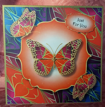 Art Nouveau Butterflies 7 8x8 by Deloraine Neubauer