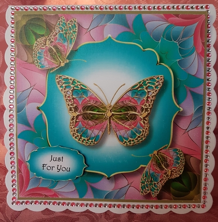 Art Nouveau Butterflies 8 8x8 by Deloraine Neubauer