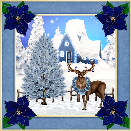 Christmas 4 Textured Square Frame by Deloraine Neubauer