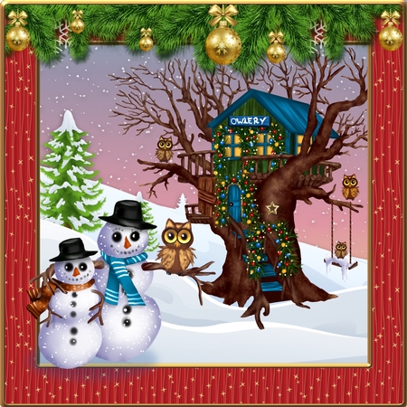 Owlery Xmas 3 by Deloraine Neubauer