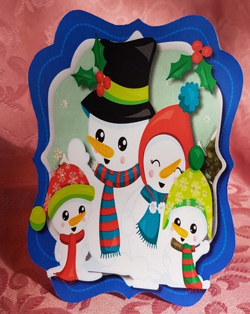  Tent card with The Snow mans Family  by Deloraine Neubauer