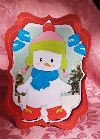 Lovely  Tent card with Snow Baby by Deloraine Neubauer
