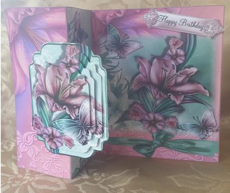 Gorgeous Pink and Green Lily Flutters No Holes Fold Kit by Deloraine Neubauer