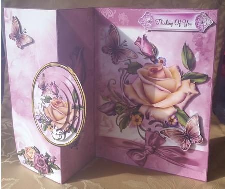 Peach and Purple Rose No Holes Fold Card Mini Kit by Deloraine Neubauer