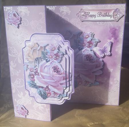 Beautiful Vintage Lilac Rose Mini Kit No Holes Fold by Deloraine Neubauer