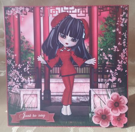 Oriental Cutie 8x8 Topper & Embellishments by Deloraine Neubauer