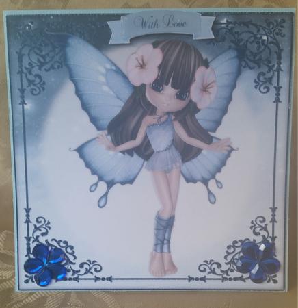 Sweet Blue Fairy 8x8 Topper & Embellishments by Deloraine Neubauer