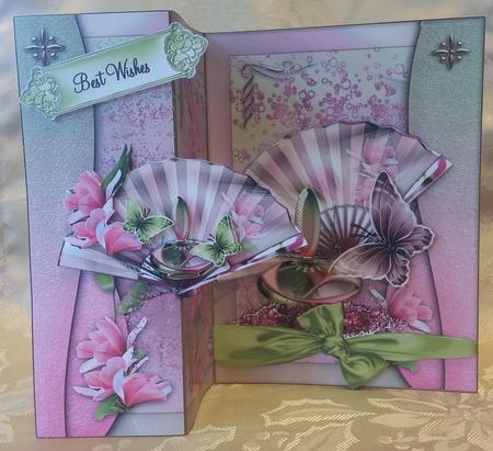 Magnolia Fan and Perfume No Holes Fold Card by Deloraine Neubauer
