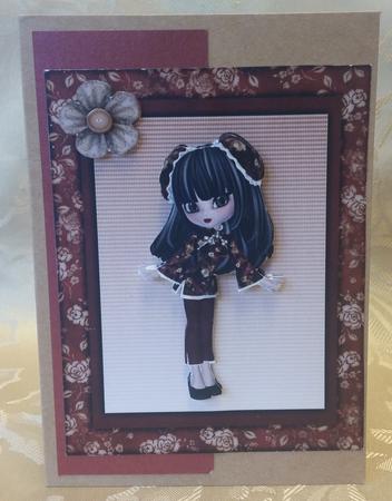 Oriental Cute Girl Card Front by Deloraine Neubauer