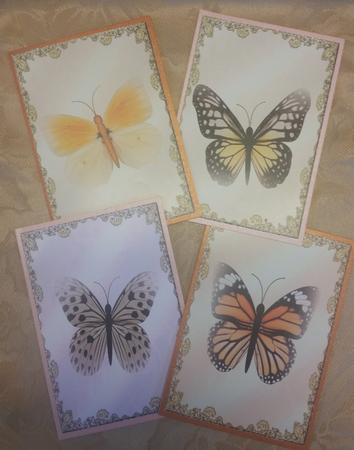 4 Vintage Butterflie Toppers by Deloraine Neubauer