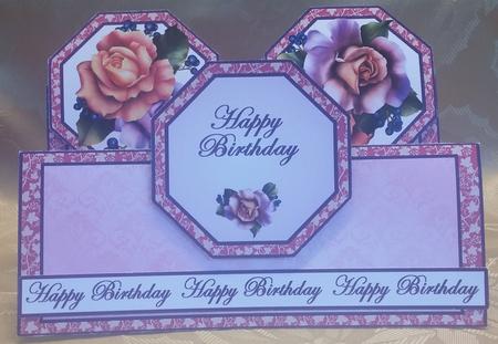 Double Tent Cards- September Roses (birthday) by Deloraine Neubauer