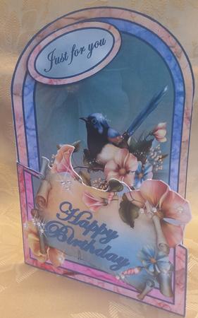 Summer Blue Bird Cutaway Card by Deloraine Neubauer