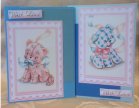 Cuddley Patchwork Kitten & Puppy Cards by Deloraine Neubauer