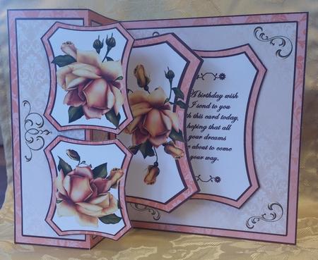 Fold Back Pop-up Yellow Roses by Deloraine Neubauer