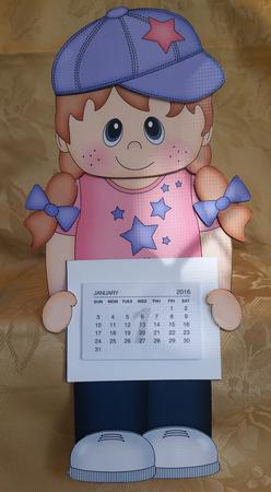 3D on the Shelf Everlasting Calendar Kit - Young Girl Lacey by Deloraine Neubauer