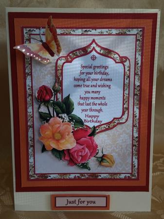 Bouquet of Roses Decoupage with Verse by Deloraine Neubauer