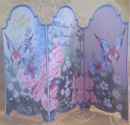 Trifold Garden and Butterflies by Deloraine Neubauer