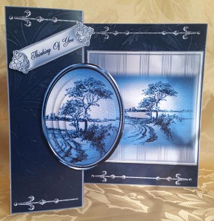 Masculine No Holes Fold Landscape in Blue Mini Kit by Deloraine Neubauer