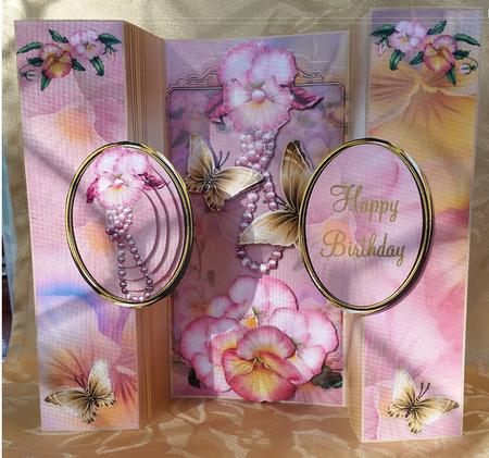 Pansy Double No Holes Fold Card Mini Kit by Deloraine Neubauer