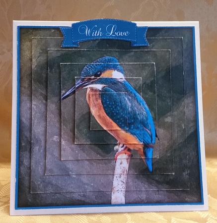 Kingfisher Watercolour Pyramid Topper by Deloraine Neubauer