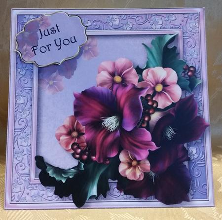 Purple Summer Blooms 8x8 Quick Topper by Deloraine Neubauer