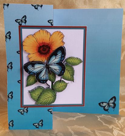 Floral Butterfly Fold Back Card by Deloraine Neubauer