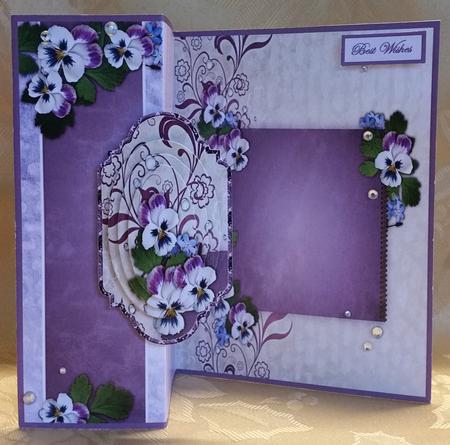 Pansy No Hole Fold Back Card by Deloraine Neubauer