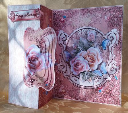 Roses No Holes Cut and Fold Card Mini Kit by Deloraine Neubauer