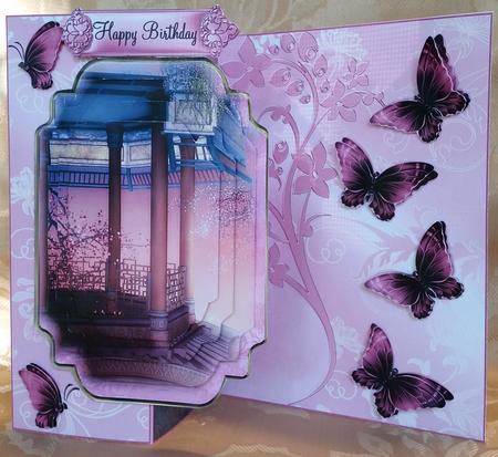 Beautiful Oriental Flutters No Holes Fold Card Mini Kit by Deloraine Neubauer