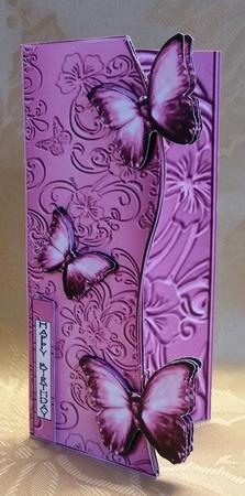Butterfly Fold Back Card - Pastel Purple by Deloraine Neubauer
