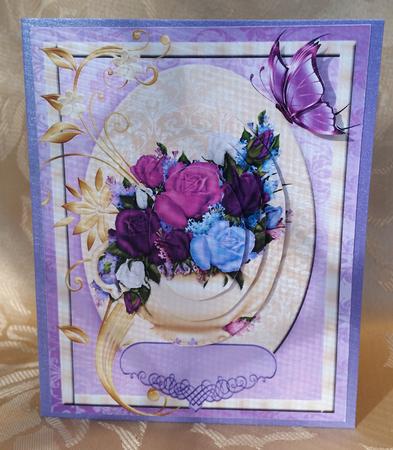Beautiful Floral Teapot with Pyramid Elements by Deloraine Neubauer