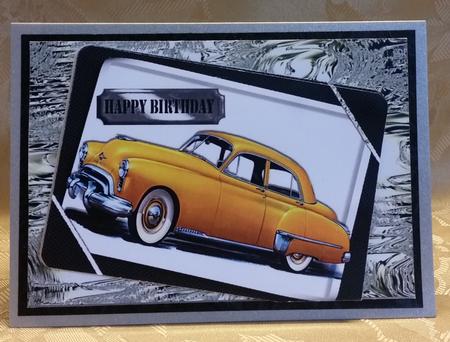 1949 Yellow Oldsmobile Vintage Car in Frame A4 by Deloraine Neubauer