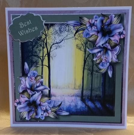 The Forest Morning with Wynter Lilies 8x8 Quick Topper by Deloraine Neubauer