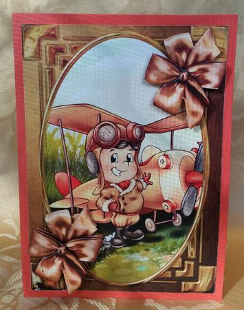 Me and My Airplane Card Front with Gift Tag by Deloraine Neubauer