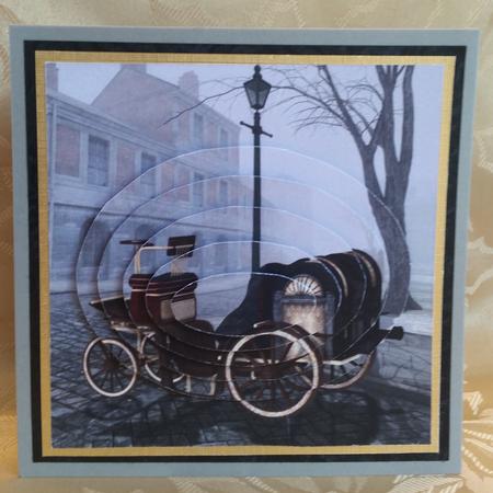 Old London - Steampunk Steam Car Oval Pyrimage Insert & Tag by Deloraine Neubauer