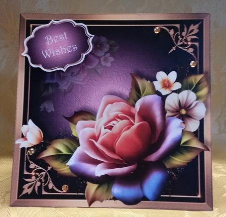 Beautiful Peach 'twinkle' Rose 8x8 Quick Topper by Deloraine Neubauer