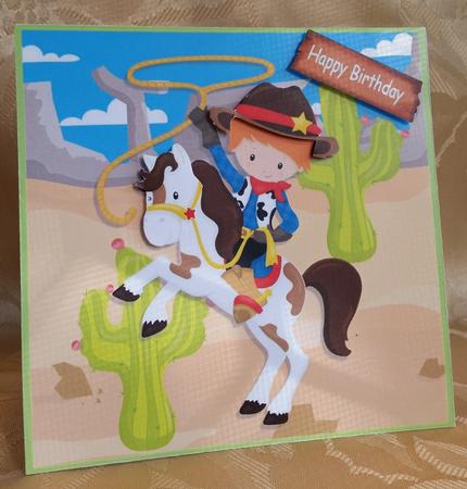 Yee-haw Cowboy 8x8 by Deloraine Neubauer