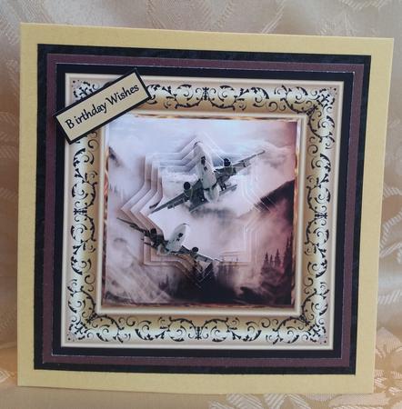 Aircraft 6x6 Card with Pyramid by Deloraine Neubauer