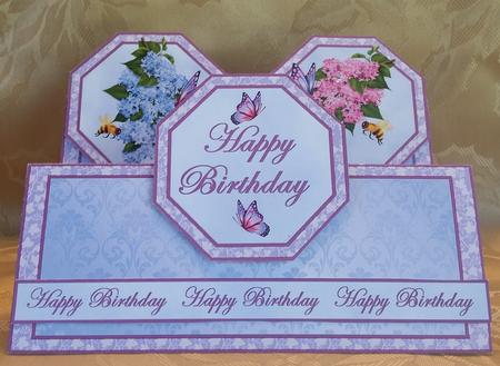 Double Tent Cards- Lilacs & Butterflies by Deloraine Neubauer