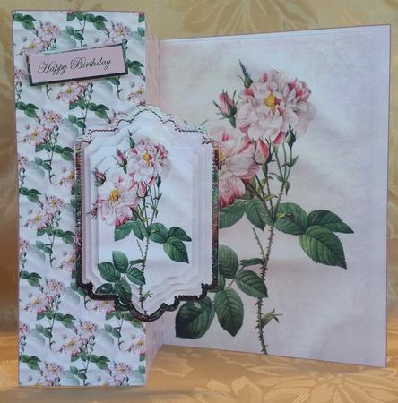 Summer Rose No Hole Fold Back Card by Deloraine Neubauer