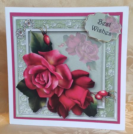 Beautiful Vibrance Roses 8x8 Quick Topper by Deloraine Neubauer